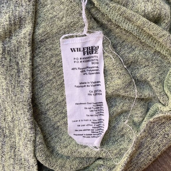 Aritzia Wilfred Free Devinette V-Neck Long Sleeves Heathered Shirt Green Size XS - Picture 15 of 16